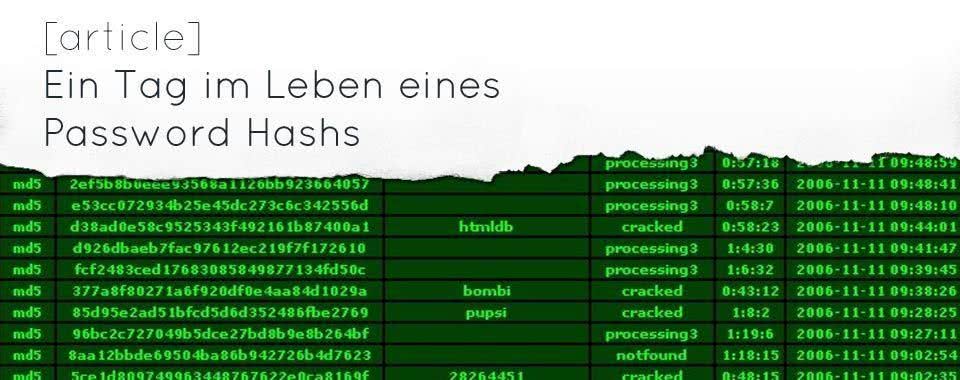 Title Image: Ein Tag im Leben eines Password Hashs
