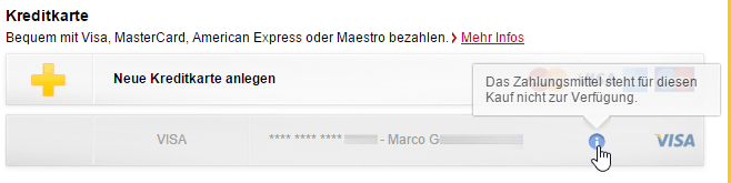 DHL Visa fehlgeschlagen