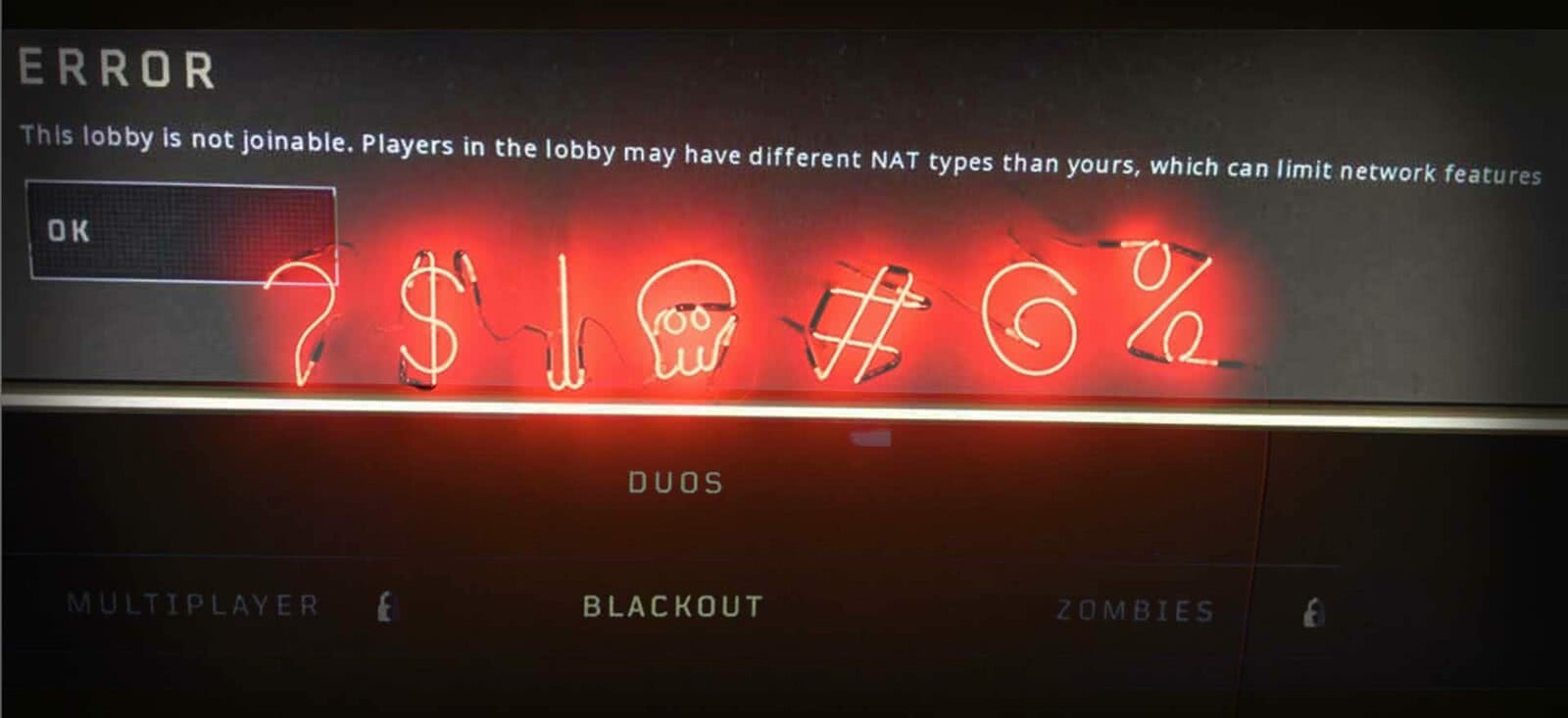 Title Image: Blackout a different NAT Error