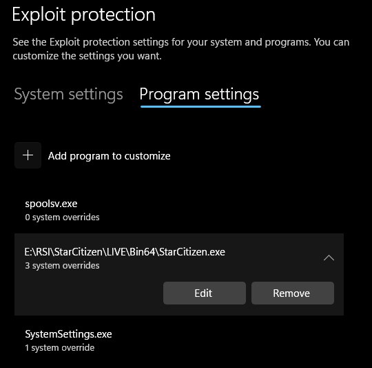 Star Citizen Vulkan crash Setting Override