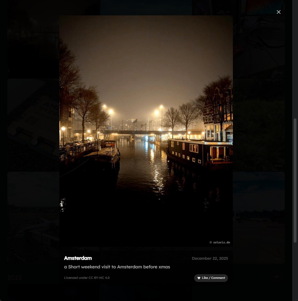 pixelfeld gallery in my hugo static site